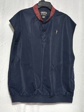 Austin Golf Tour Collection Vest Mens Large Windbreaker Button Neck Blue Sz XL
